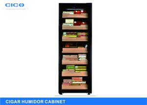 Wholesale Black Freestanding Antique Cigar Cabinet Wooden Shelves Eco - Friendly from china suppliers