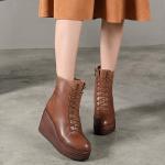 S222 PU foam light weight thick-soled mid-tube women's boots retro ethnic
