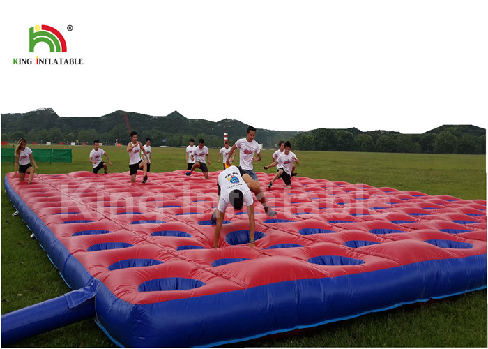 Red Outdoor Obstacle Course Inflatable Sport Games , Inflatable 5K Run Races For Adults