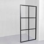 Safety Round Corner 6mm 8mm 10mm Black Grid Tempered Glass for Shower Bathroom