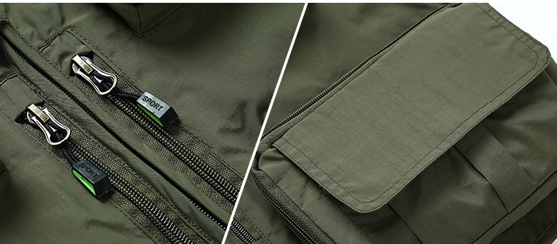 Tactical Custom Utility Outdoor Fishing Sleeveless Lightweight Utility Knit Waistcoat Men Multi Pocket Vest for Workout