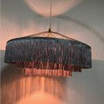 Grey 3 Layers Fringed Ceiling Light Shades Dome Top 3 Way Gimbal