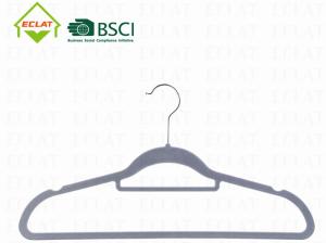 Wholesale 17.52&quot; Ultra Slim Grey Kids Flocked Hanger Hooks Space Saving from china suppliers