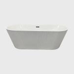 Black White Solid Acrylic Freestanding Corner Tub Jetted Floor Mounted 1700mm