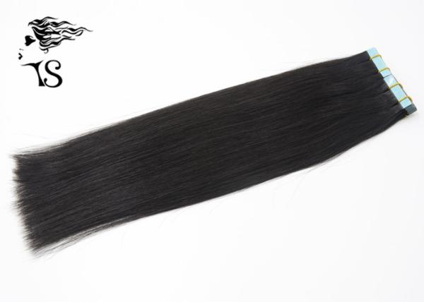 Seamless Tape In Hair Extension with Silky Straight Natural Black 7A Human Remy