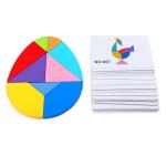3D Wooden Pattern Animal Jigsaw Puzzle Colorful Tangram Toy Kids Montessori