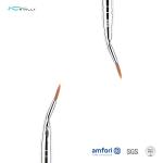 Bent Liner Individual Makeup Brushes Synthetic Hair Copper Ferrule