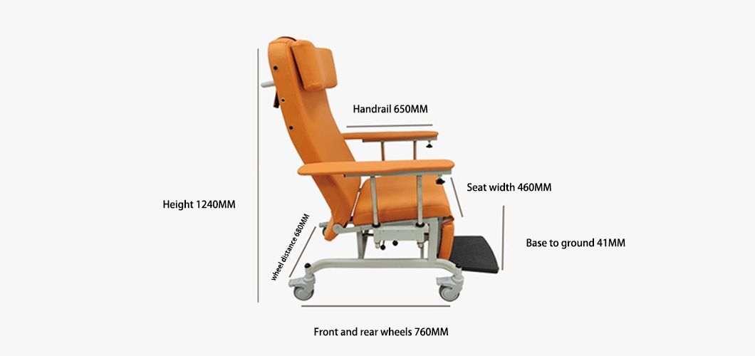 Adjustable Flat Hospital Blood Transfusion Chair