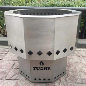 Wholesale Outdoor Smokeless Wood Fire Pit Stainless Steel 15 Inch Double Flame Fire Pit from china suppliers