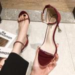 YTH006 Sandals Female New Summer Net Red All-Match Stiletto Buckle Sexy Mid-Heel