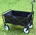 Adjustable Handle Folding Utility Trolley Cart Green for Outdoor Camping and