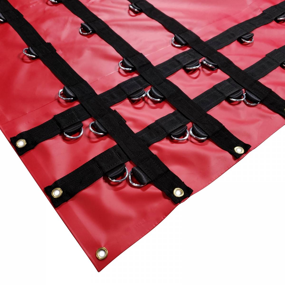 Black Steel Tarps PVC Coated Fabric For Cargo Netting And Straps