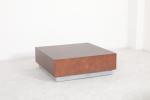 Wood Top Hotel Dining Table / Hot Pot Table with Brushed Gold Base