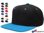 Contrasting Eyelets Mens Black Snapback Hats,Square Brim Visor Black Baseball