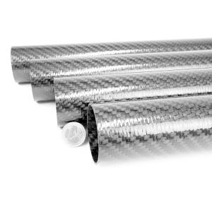 Wholesale Carbon Fiber Tube Silver 25mm X 23mm X 1000mm Hollow Carbon Fiber Rods 3K Wrap from china suppliers