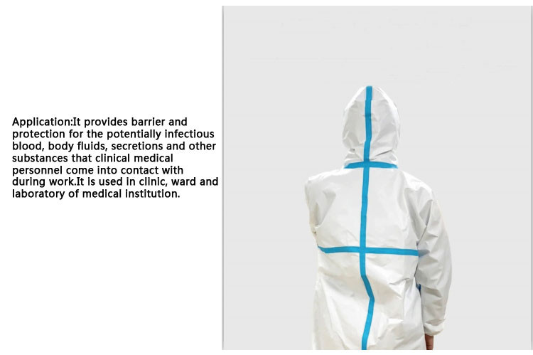 Surgical Disposable Protective Gown Non Woven Fabric PE Breathable Film soft