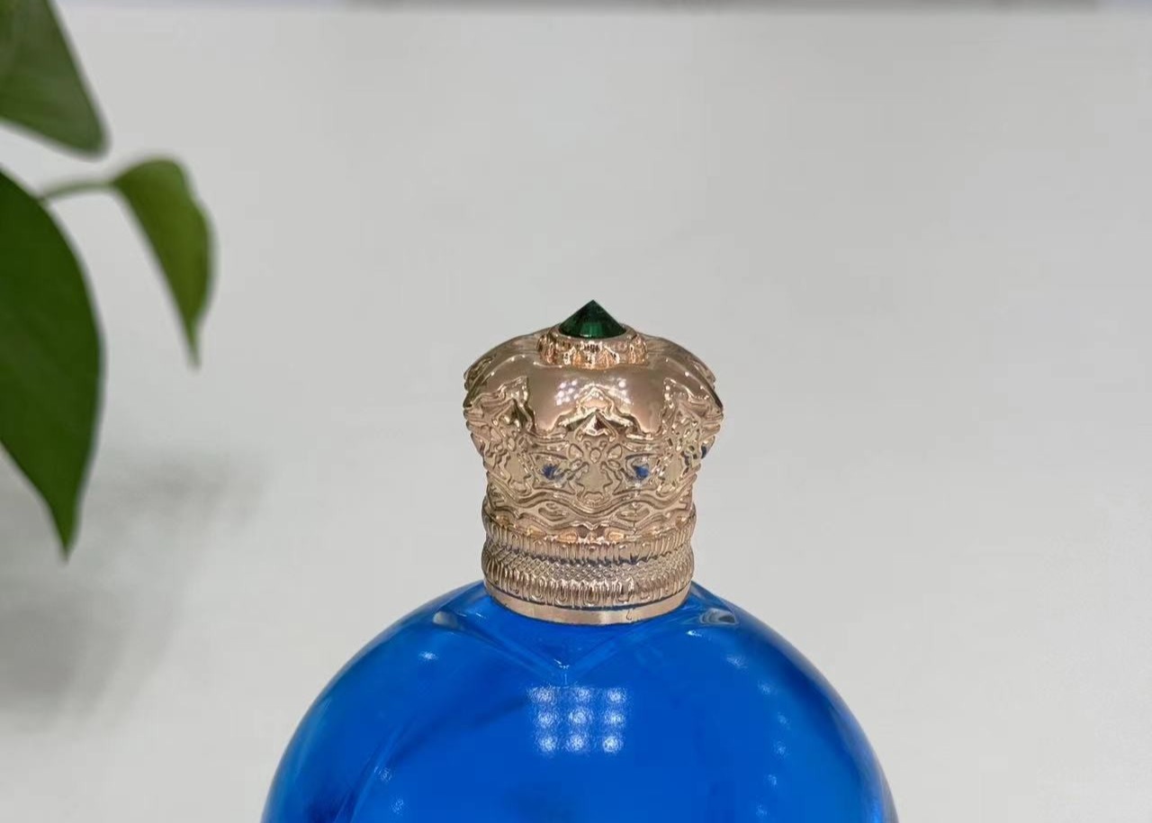 Zinc Alloy Green Diamond Zamak Perfume Caps Perfume Lid With Customized Logo