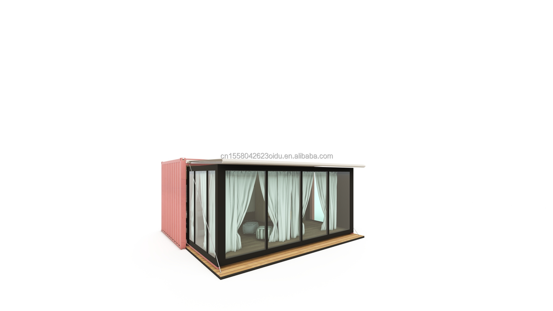 Customized Color Steel Frame Prefabricated Mobile Clothing Store with Galvanized Steel Bending