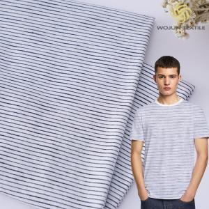 Wholesale Sweat Absorption Jersey Striped Material Fabric 100% Pure Cotton Single Face from china suppliers