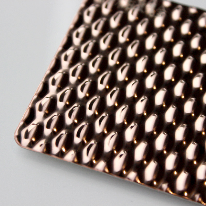 304 316 Decorative Materials Texture Metal sheet PVD Rose Gold Color Embossing 2wl Stainless Steel Sheet