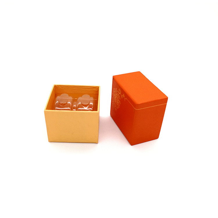 Lovely Orange Kraft Paper Macaron Packaging Box Recyclable UV Coating 2pcs