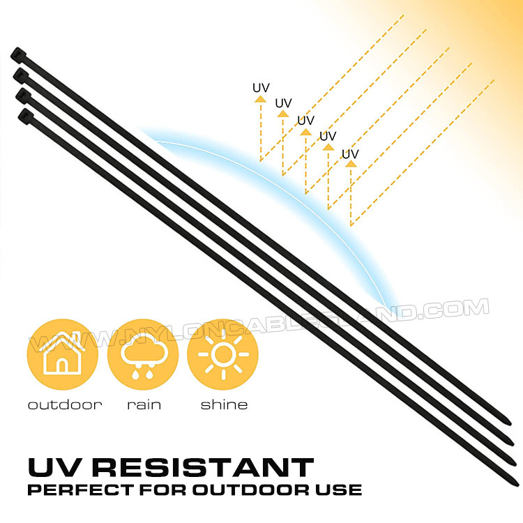 Cable Ties 200mmx3.6 Plastic Wire Cable Tie Strap, Ø3~50mm Adjustable Nylon PA66 Zip Tie Wrap (40lbs/18kgs) for Outdoor