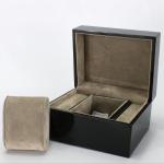 Piano Paint Matte MDF Wooden Jewelry Box Grey Interior With Removable Cushions