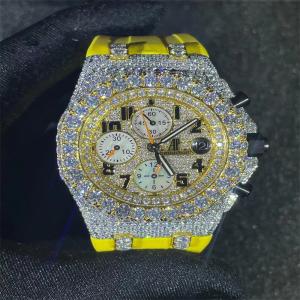 Wholesale Colourless Diamond Mens Watches Hip Hop VVS Moissanite Luxury Diamond Watches from china suppliers