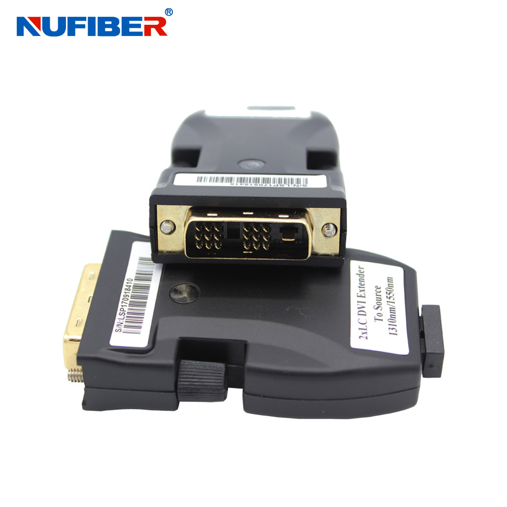 DC5V 1A DVI To Fiber Extender SM 2xLC 1000meters Support 4Kx2K 1080P 60Hz