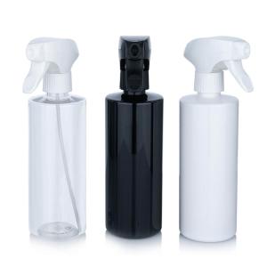 Wholesale 500ml Plastic Transparent/Black/White Clear Cylindrical Bottle With White/Black Spray For Empty Trigger Sprayer Bottle from china suppliers