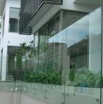 Standoff Glass Building Deck Railing , Stainless Steel Guardrail Systems 900
