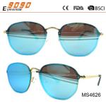 Unisex fashion sunglasses with mirror lens ,made of metal frame, suitable for