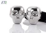 Human Skull Head Inox Ice Cube , Custom Stainless Steel Ice Cube Set