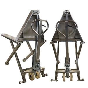 Wholesale Stainless Scissor Pallet Truck Manual 2200lbs Lifting Height 800mm from china suppliers