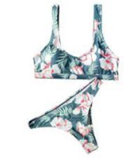 Wholesale wo-piece Printed Bikini Vest Split Beach Swimwear two piece set women swimming suit Bikini swimsuit from china suppliers
