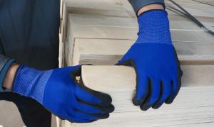 Wholesale 18 Gauge Nylon Liner Black Foam Nitrile Gloves For Wood Handing from china suppliers