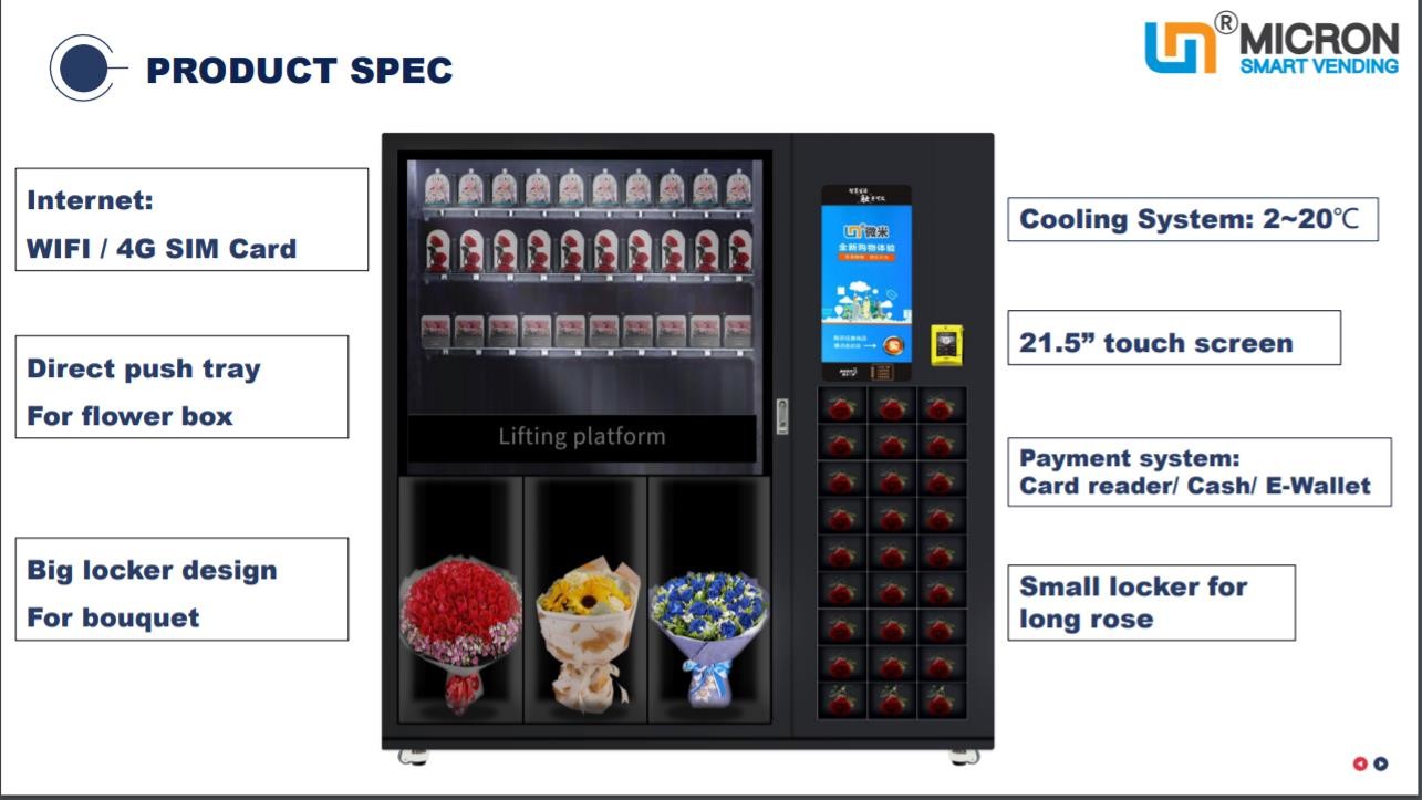 Flower Cooling Locker Vending Machine With Refrigerator System
