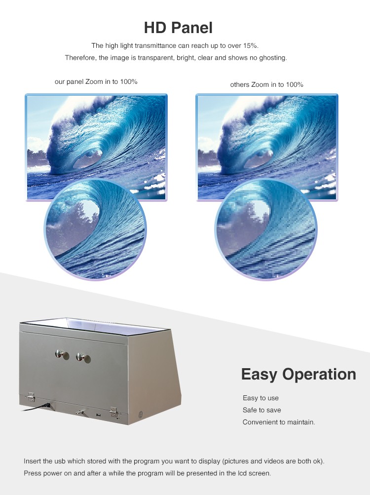 Trade Show Transparent Display Screen 1920*1080 Showchase Advertising Player