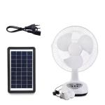 Ventilador Recargable Portatil Pulgada Con Lampara Y Puerto Usb Emergencia Solar