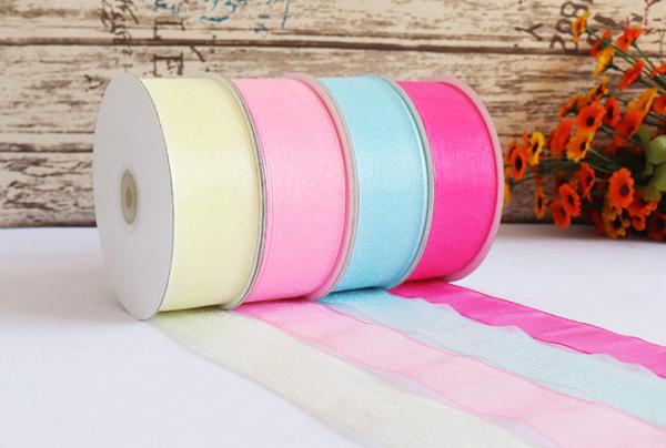 4CM snow yarn with ribbon transparent pearl yarn with wedding ribbon wholesale