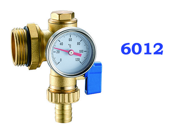 6011+6012 Extruded Profile Manifold Parts Supply / Return End Set as Auto. Air-vent + Draining Valves with Meter Outlets