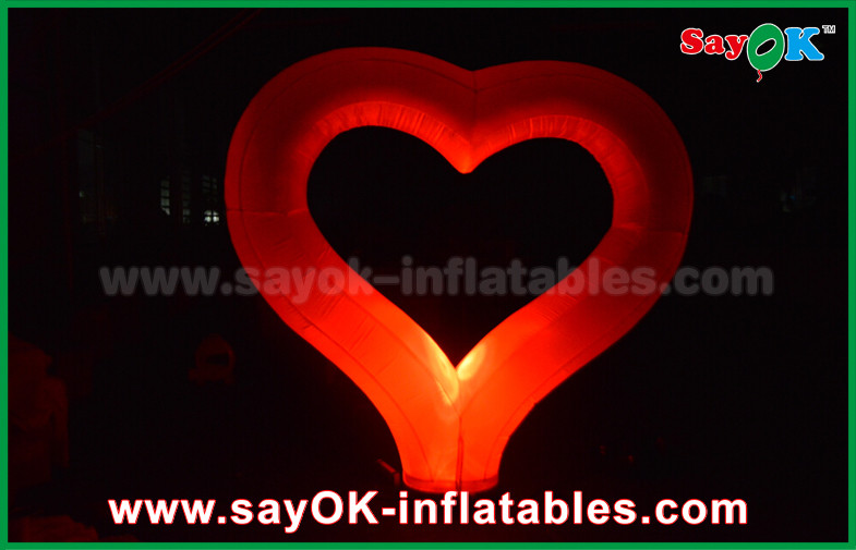 Event Giant Led Inflatable Lighting Decoration Heart with Coloful Lighting