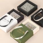 Eco Friendly 10x10x3.5 Cardboard Gift Packaging Box Necklace And Earring Gift