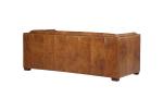 Genuine Leather Triple Seater Sofa , 3 Seater Brown Leather Settee American