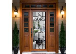 Wholesale Door Embroidered Beveled Clear Art Glass Sheets , Decorative Panel Glass from china suppliers