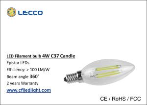 Wholesale 4W E14 Filament LED Bulb 6000K , Led Candle Light Bulbs For Pendant Lamps from china suppliers