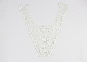 Wholesale White Lace Flower Appliques Collar With Cotton Water Soluble Nylon Embroidered from china suppliers