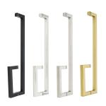 Polished Entrance Black Door Handle Pull for Building Bathroom Glass Door