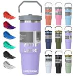 Straw With Cap Customizable Unique Coffee Mug 20oz 30oz BPA FREE Stainless Steel