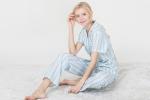 Striped Ladies Short Sleeve Pajama Sets , Lace Trimmed Women'S Sleepwear Sets